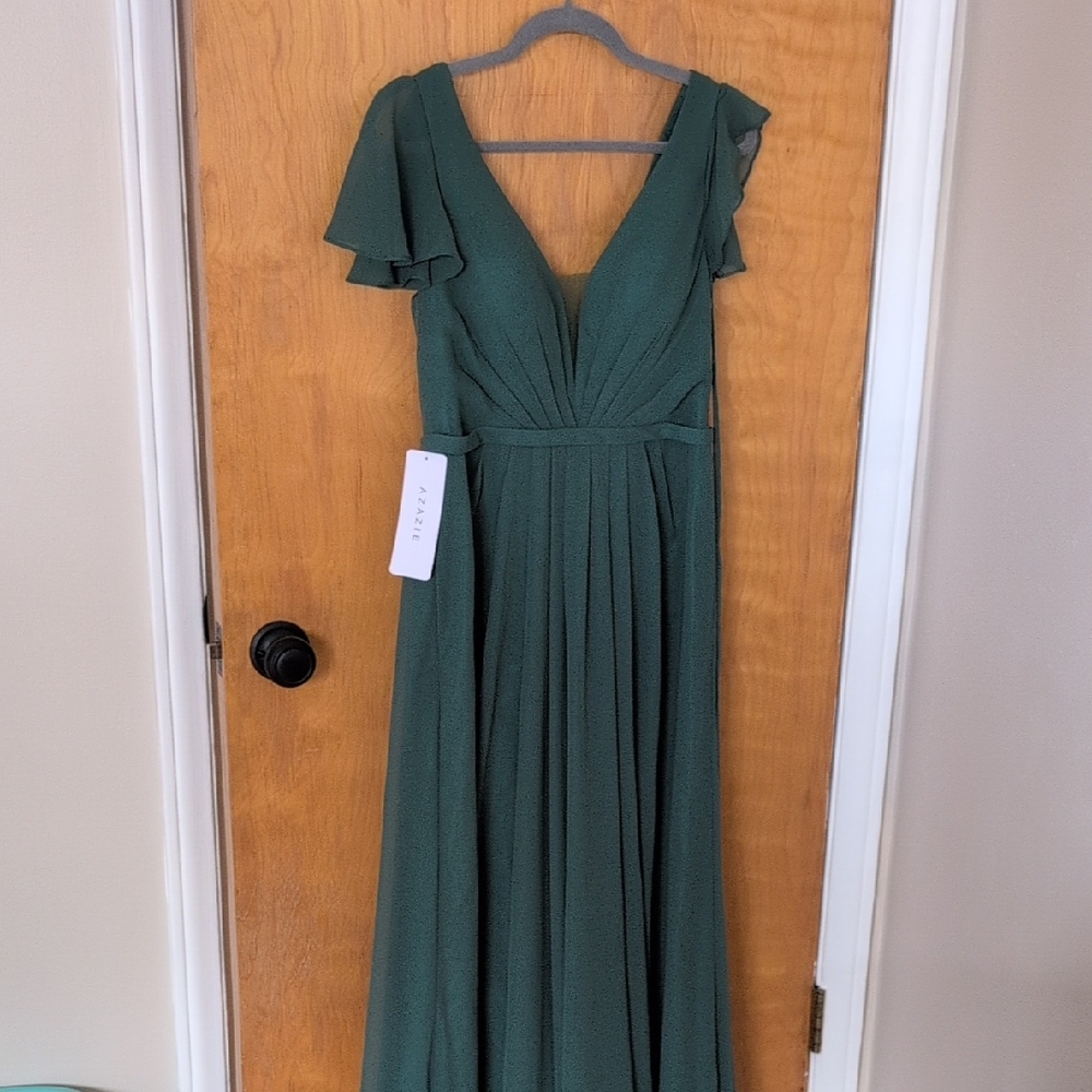 Azazie Deep Green Maxi Dress